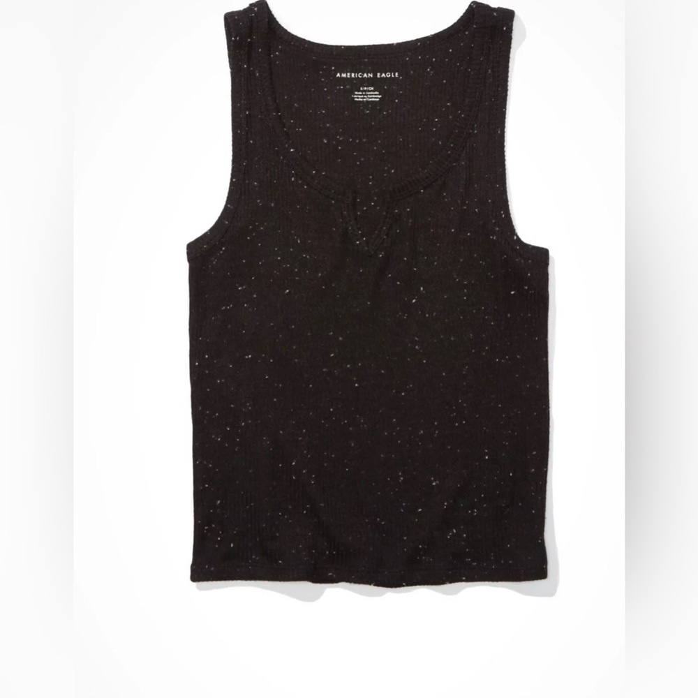 NWT American Eagle black ribbed tank top size L